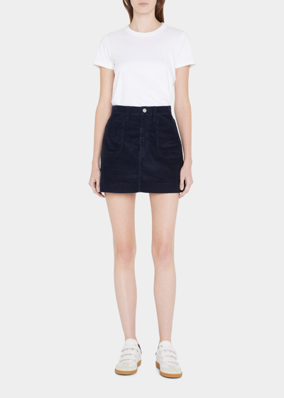 Shop Re/done 70s Pocket Mini Skirt In Navy