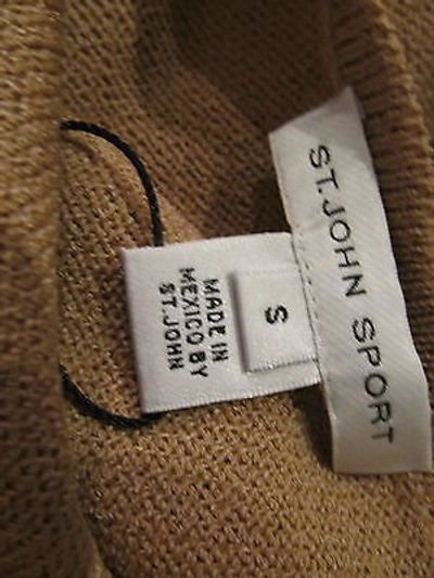 Pre-owned St John Knit Sport St John Knit S Womens Sweater Cardigan Tan Biscuit Santana Knit Wool Rayon