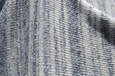 Pre-owned Eskandar Blue Mélange Linen & Silk Sideways Knitted Boxy Sweater O/s