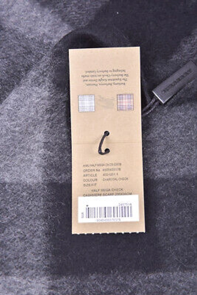 Pre-owned Burberry Scarf Scarves Foulard Half Mega Check Man Greys 4031051 Sz.u Make Offer In Gray