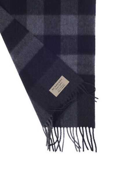 Pre-owned Burberry Scarf Scarves Foulard Half Mega Check Man Greys 4031051 Sz.u Make Offer In Gray