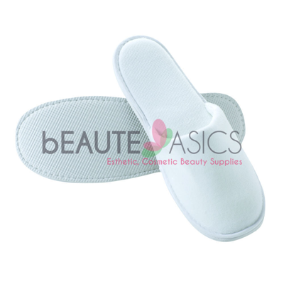 Pre-owned The Limited 100 Pairs Large Velvet Hotel Spa Salon Semi-disposable Slippers (as146 X100) In White