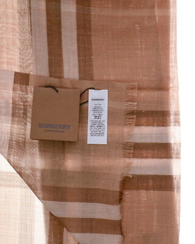 Pre-owned Burberry Scarf Scarves Mu Giant Check Gauze Unisex Beige 8014470 Sz U Make Offer