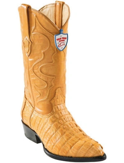 Pre-owned Wild West Boots Wild West Buttercup Caiman Crocodile Tail Western Cowboy Boot J-toe (ee) 2990102 In Yellow
