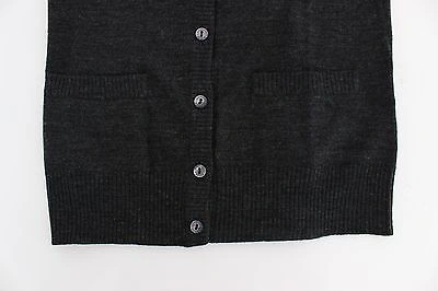 Pre-owned Dolce & Gabbana Gray Wool Button Cardigan Sweater Top It38 / Us4 / S Rrp $1100