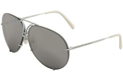Pre-owned Porsche Design P'8478 P8478 P White Pilot Sunglasses 66mm W/extra Lenses In Gray