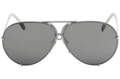 Pre-owned Porsche Design P'8478 P8478 P White Pilot Sunglasses 66mm W/extra Lenses In Gray