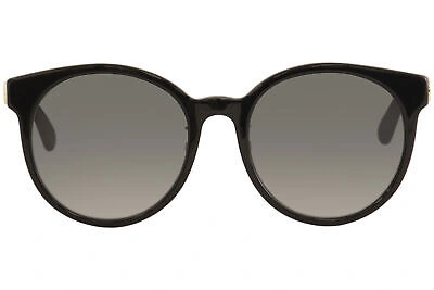 Pre-owned Gucci Women's Gg0416sk Gg/0416/sk 001 Black/blue/red/white Round Sunglasses