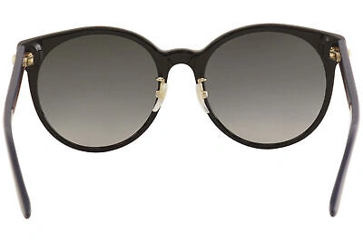 Pre-owned Gucci Women's Gg0416sk Gg/0416/sk 001 Black/blue/red/white Round Sunglasses