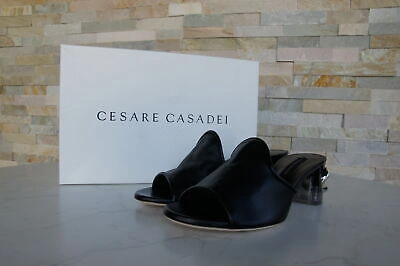 Pre-owned Casadei Mules Sandals Necklace Black