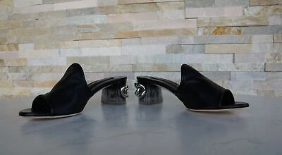 Pre-owned Casadei Mules Sandals Necklace Black