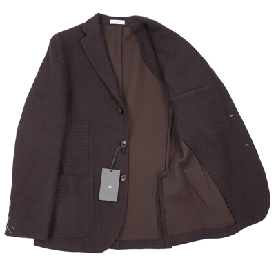 Pre-owned Boglioli Soft-constructed Knit Wool And Cotton 'k Jacket' Sport Coat 42r (eu 52) In Brown
