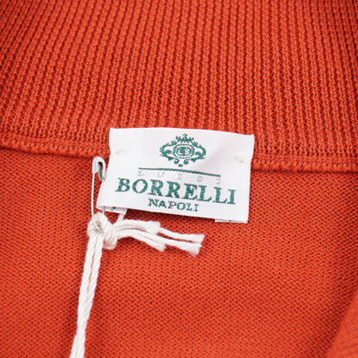 Pre-owned Luigi Borrelli Borrelli Napoli Clay Red Buttoned Bomber Cardigan Sweater Slim M (eu 50)