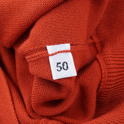 Pre-owned Luigi Borrelli Borrelli Napoli Clay Red Buttoned Bomber Cardigan Sweater Slim M (eu 50)