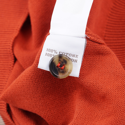 Pre-owned Luigi Borrelli Borrelli Napoli Clay Red Buttoned Bomber Cardigan Sweater Slim M (eu 50)