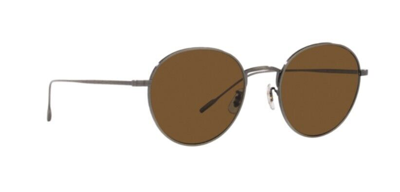 Pre-owned Oliver Peoples 0ov1306st Altair 525457 Antique Silver/brown Polarized Sunglasses In True Brown