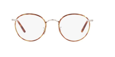 Pre-owned Oliver Peoples 0ov1308 Carling 5063 Silver Amber Tortoise Silver Eyeglasses In Clear
