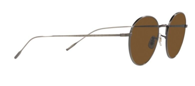 Pre-owned Oliver Peoples 0ov1306st Altair 525457 Antique Silver/brown Polarized Sunglasses In True Brown