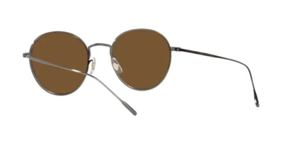 Pre-owned Oliver Peoples 0ov1306st Altair 525457 Antique Silver/brown Polarized Sunglasses In True Brown
