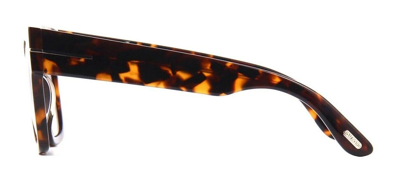 Pre-owned Tom Ford Ft0847 Renee 52b Vintage Havana/gradient Smoke Amber Square Sunglasses