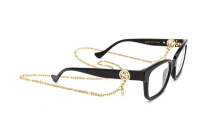 Pre-owned Gucci Gg 1025o-003 Black/black Cat-eye Square Women Eyeglasses