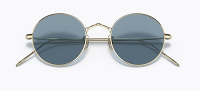 Pre-owned Oliver Peoples 0ov1293st G. Ponti-3 503556 Soft Gold Titanium Unisex Sunglasses In Cobalto