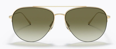 Pre-owned Oliver Peoples 0ov1303st Cleamons 52928e Gold Gradient Unisex Sunglasses In Green