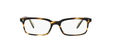 Pre-owned Oliver Peoples 0ov 5102 Denison 1003 Cocobolo Havana Rectangular Eyeglasses In Clear