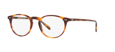 Pre-owned Oliver Peoples 0ov 5004 Riley-r 1007 Dark Mahogany Havana Unisex Eyeglasses In Clear