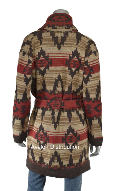 Pre-owned Lauren Ralph Lauren Women's Cotton Southwestern Aztec Cardigan  Sweater | ModeSens