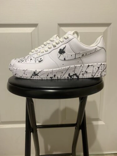 Nike Air Force 1 Low White Custom paint shoes (Black)