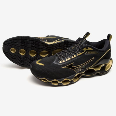 Pre-owned Mizuno Men's Running Shoes Wave Prophecy 11 Black X Gold J1gc2200 58 2022aw