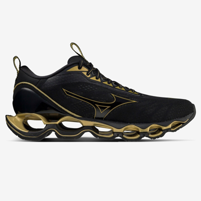Pre-owned Mizuno Men's Running Shoes Wave Prophecy 11 Black X Gold J1gc2200 58 2022aw
