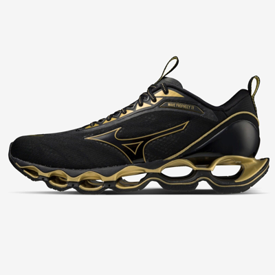 Pre-owned Mizuno Men's Running Shoes Wave Prophecy 11 Black X Gold J1gc2200 58 2022aw