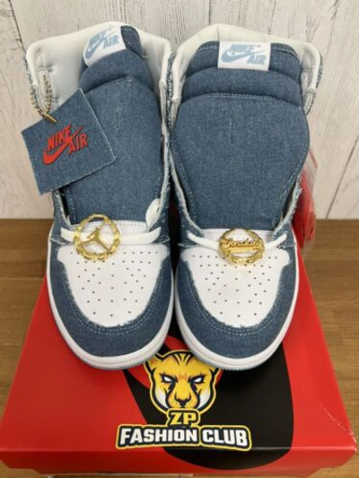 Pre-owned Jordan Nike Air  1 High Og Denim Women Size Dm9036-104 In Hands Ships Now In Multicolor
