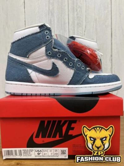 Pre-owned Jordan Nike Air  1 High Og Denim Women Size Dm9036-104 In Hands Ships Now In Multicolor