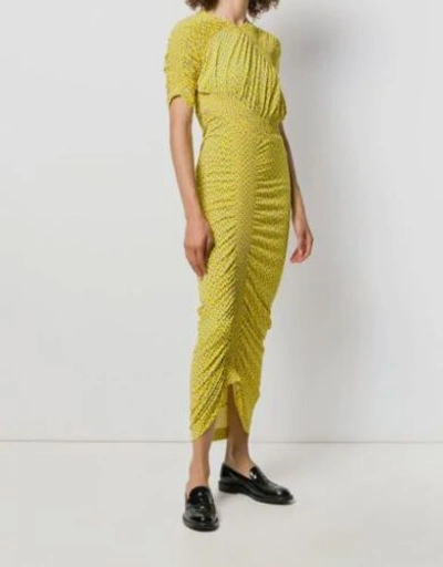Pre-owned Thornton Bregazzi $805 Preen By  Women's Yellow Ruched Alice Dress Size L