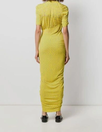 Pre-owned Thornton Bregazzi $805 Preen By  Women's Yellow Ruched Alice Dress Size L