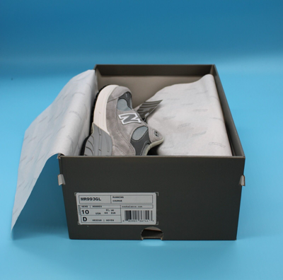 Pre-owned New Balance Size 10 - Balance 993 Grey White Silver Made In Usa Low Top Sneakers Mr993gl