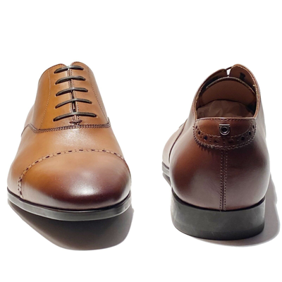 Pre-owned Gancini Ferragamo Boston Leather 10 Ee 43 Cap Toe  Oxford Men's Brown Dress Shoes