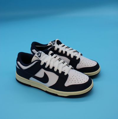 Pre-owned Nike Size 6.5w -  Dunk Low Vintage Navy White Low Top Sneakers 2022 Dd1503-115