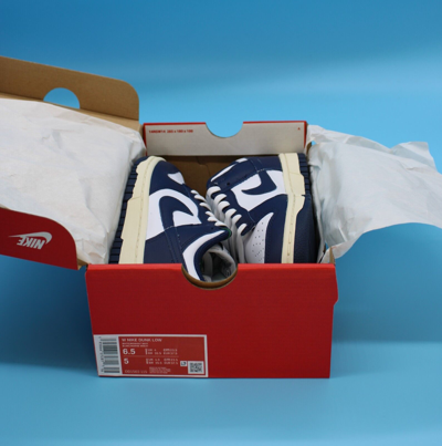 Pre-owned Nike Size 6.5w -  Dunk Low Vintage Navy White Low Top Sneakers 2022 Dd1503-115