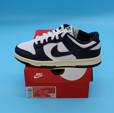 Pre-owned Nike Size 6.5w -  Dunk Low Vintage Navy White Low Top Sneakers 2022 Dd1503-115