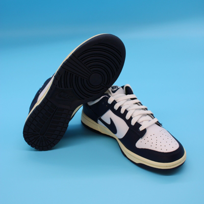 Pre-owned Nike Size 6.5w -  Dunk Low Vintage Navy White Low Top Sneakers 2022 Dd1503-115