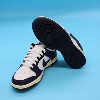 Pre-owned Nike Size 6.5w -  Dunk Low Vintage Navy White Low Top Sneakers 2022 Dd1503-115