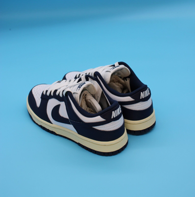 Pre-owned Nike Size 6.5w -  Dunk Low Vintage Navy White Low Top Sneakers 2022 Dd1503-115