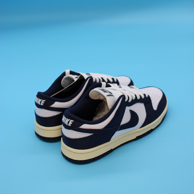 Pre-owned Nike Size 6.5w -  Dunk Low Vintage Navy White Low Top Sneakers 2022 Dd1503-115