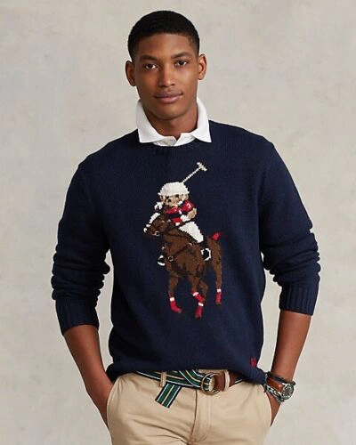 Pre-owned Polo Ralph Lauren $425+  Mens Xxl Bear & Big Pony Equestrian￼ Sweater & Socks