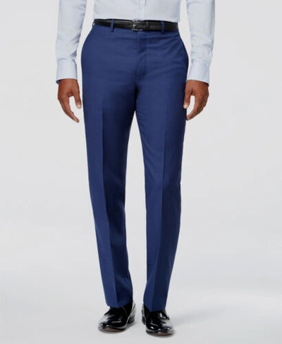 Pre-owned Calvin Klein $641  Mens Blue Infinite Stretch Solid 2-piece Suit Jacket Pants 38r