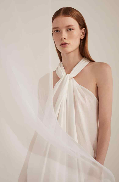 Pre-owned Vince Twist Front White Dress Size Small L84403